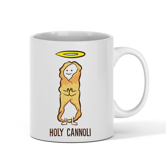 Holy Cannoli Cartoon 11oz Coffee Mug - Deliciously Playful Italian Drinkware