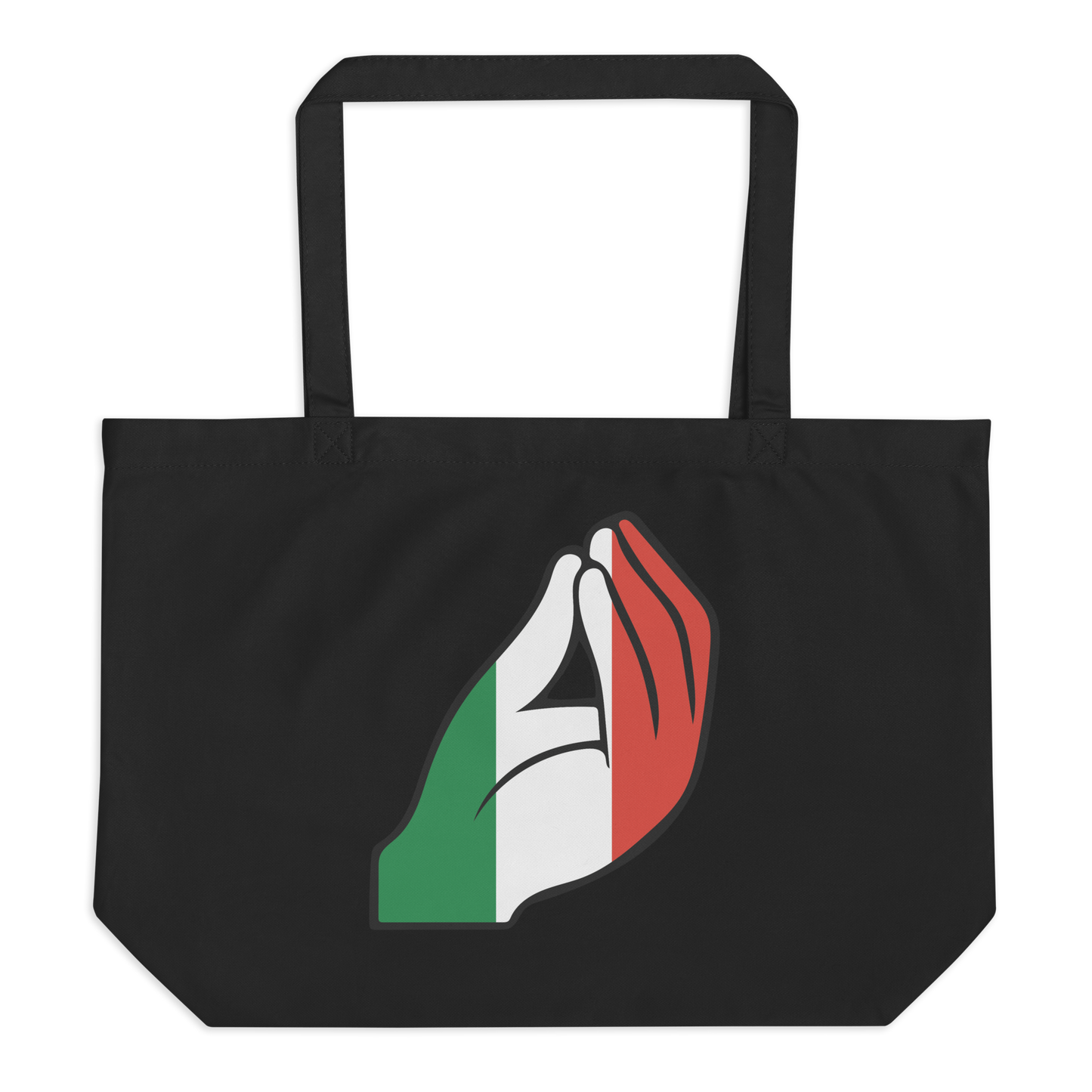 Italian Capiche Hand Large Tote Bag - Cultural Symbol Carryall