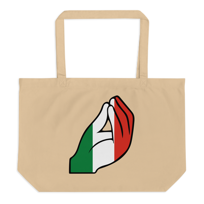 Italian Capiche Hand Large Tote Bag - Cultural Symbol Carryall