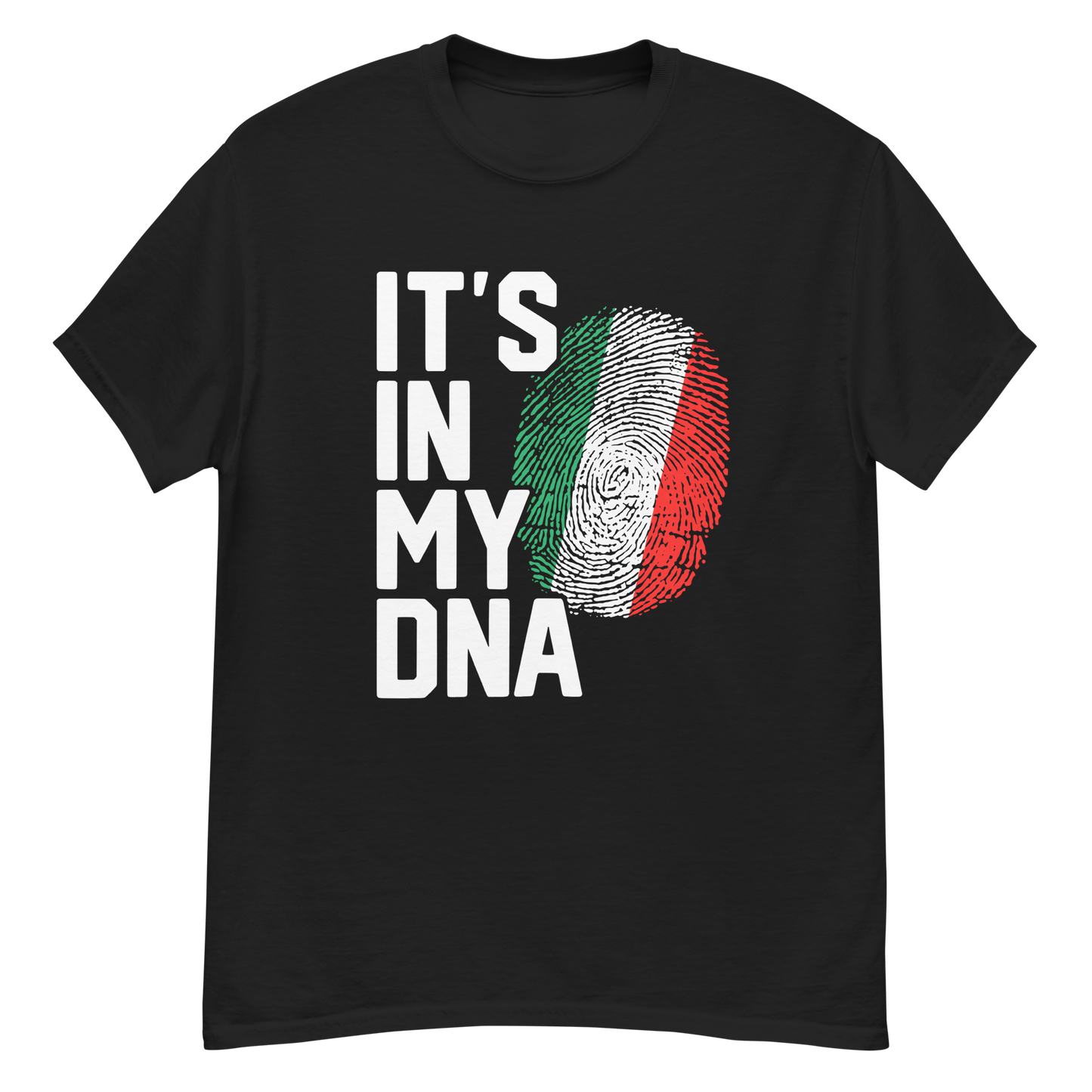 It's In My DNA Italian Flag Fingerprint T-Shirt: Embrace Your Heritage in Style - Vintage Tee for Italians