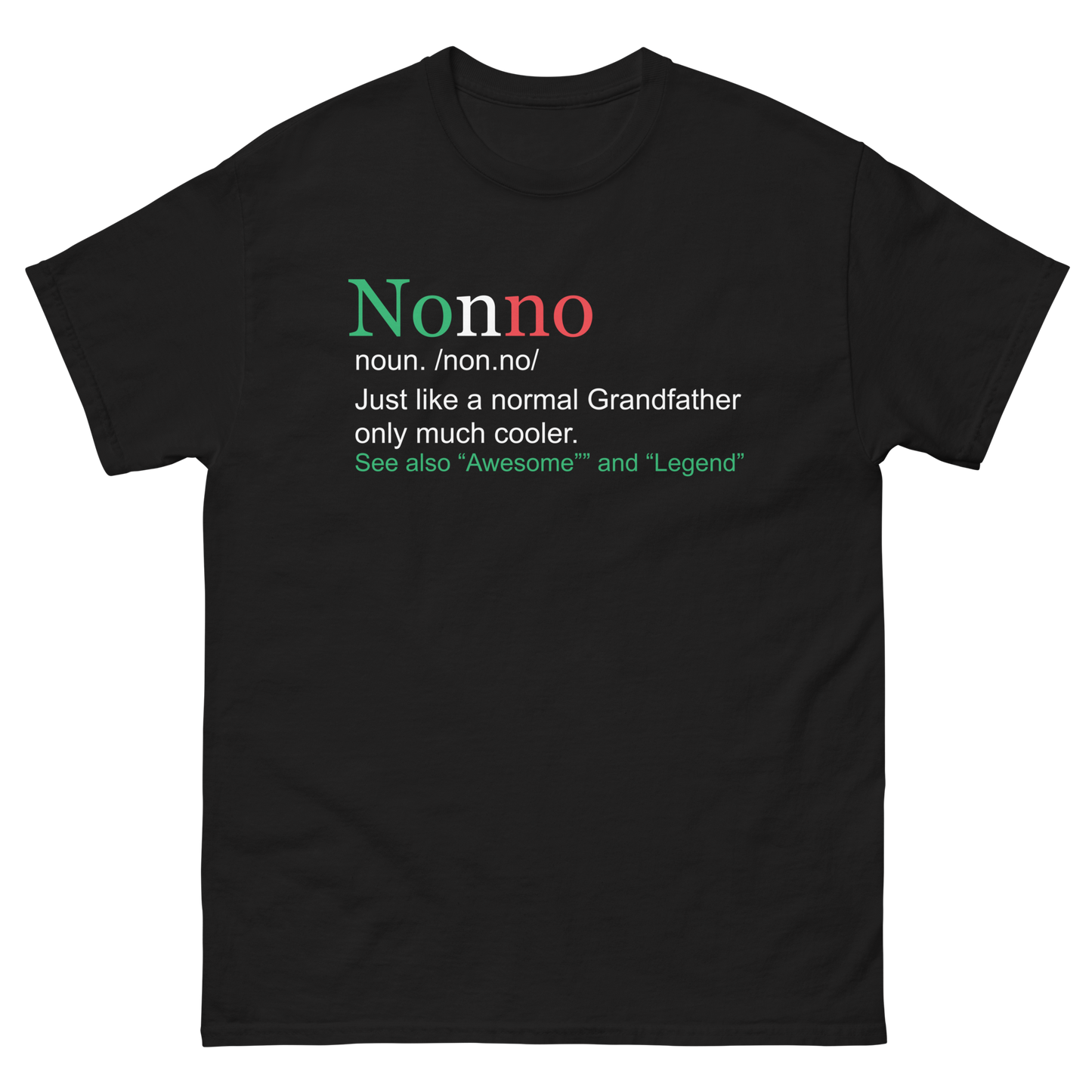 What Defines a Nonno: Cool Grandfather T-Shirt: Celebrating Love, Wisdom, and Style Defined- Vintage Flag Tee for Italians