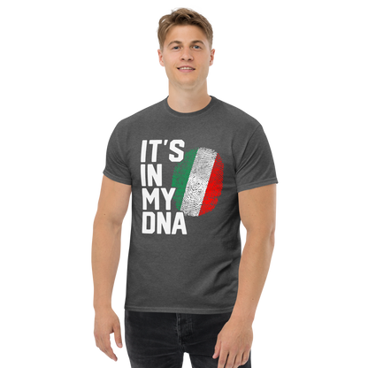 It's In My DNA Italian Flag Fingerprint T-Shirt: Embrace Your Heritage in Style - Vintage Tee for Italians