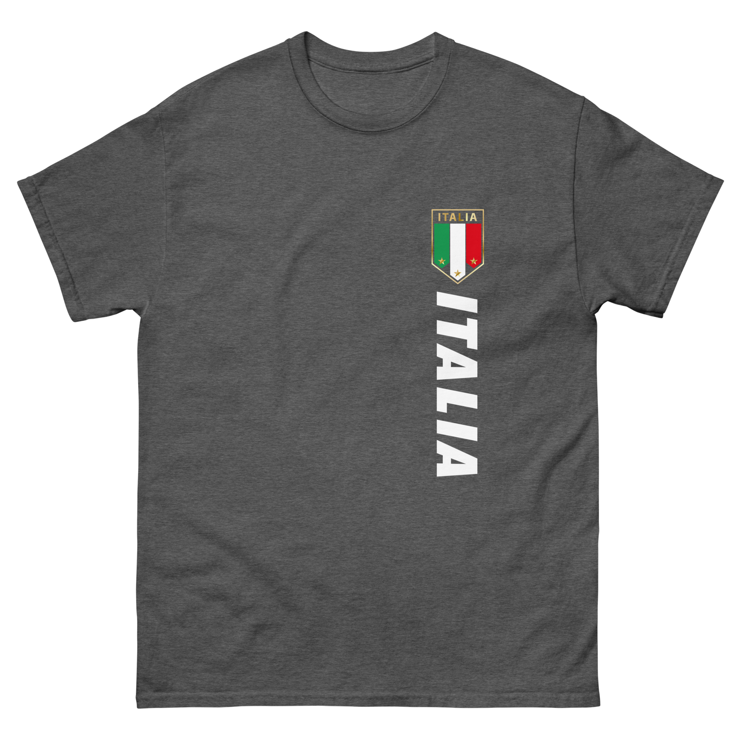 Italia Flag Crest T-Shirt: Classic Elegance for Italian Pride- Vintage Tee for Italians