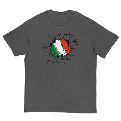 Italian Pride meets Hulk Power: Italian Flag Hulk Smash Cartoon T-Shirt- Vintage Tee for Italians
