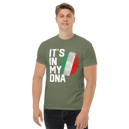 It's In My DNA Italian Flag Fingerprint T-Shirt: Embrace Your Heritage in Style - Vintage Tee for Italians