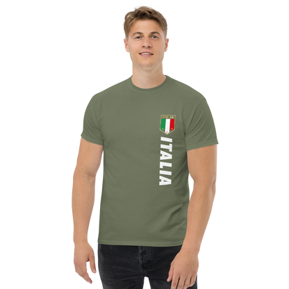 Italia Flag Crest T-Shirt: Classic Elegance for Italian Pride- Vintage Tee for Italians