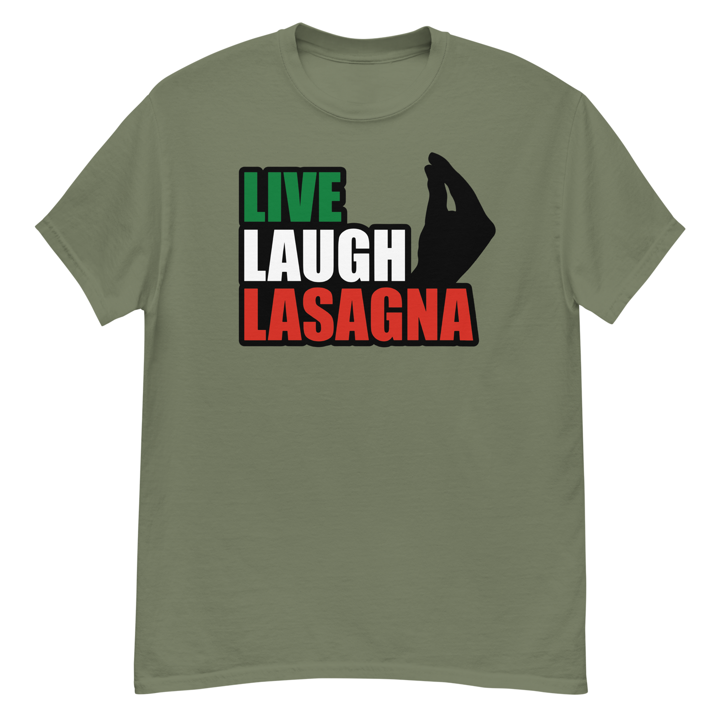 Live, Laugh, Lasagna Capiche T-Shirt: Embrace Life, Laughter, and Italian Flavor- Vintage Tee for Italians