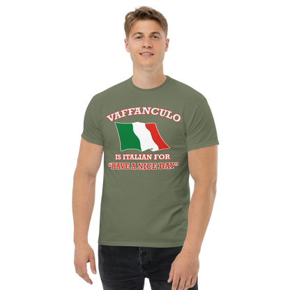 Vaffanculo Is Italian For 'Have a Nice Day' Humor T-Shirt- Vintage Tee for Italians