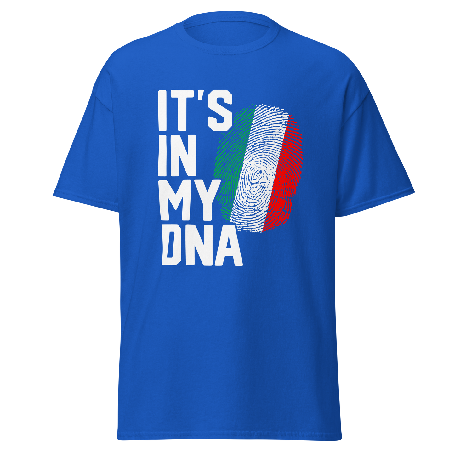 It's In My DNA Italian Flag Fingerprint T-Shirt: Embrace Your Heritage in Style - Vintage Tee for Italians