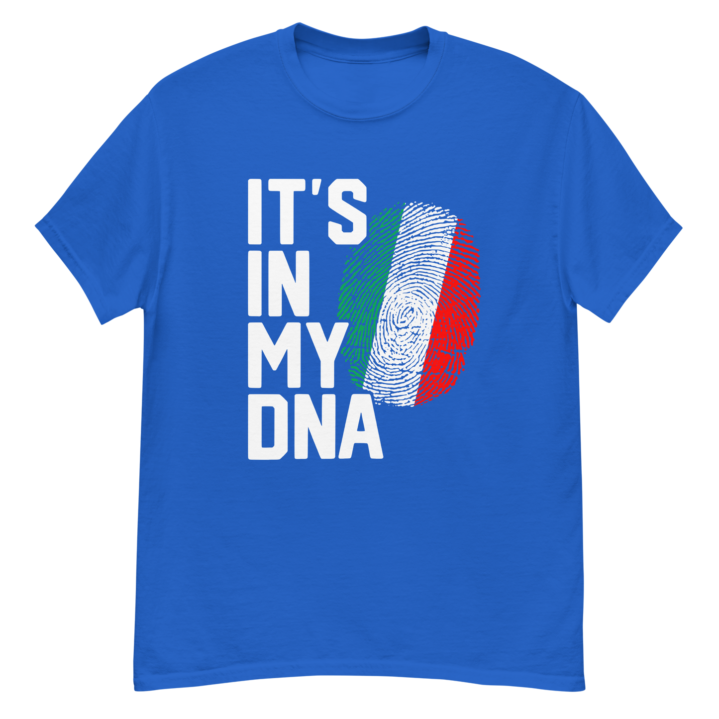 It's In My DNA Italian Flag Fingerprint T-Shirt: Embrace Your Heritage in Style - Vintage Tee for Italians