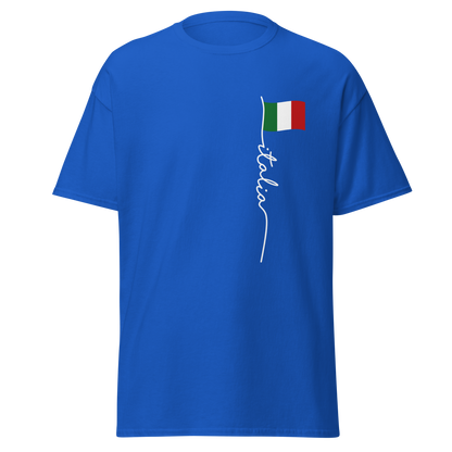 Italia Flag On My Heart T-Shirt: Classic Elegance for Italian Pride- Vintage Tee for Italians