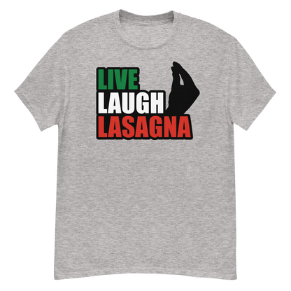 Live, Laugh, Lasagna Capiche T-Shirt: Embrace Life, Laughter, and Italian Flavor- Vintage Tee for Italians