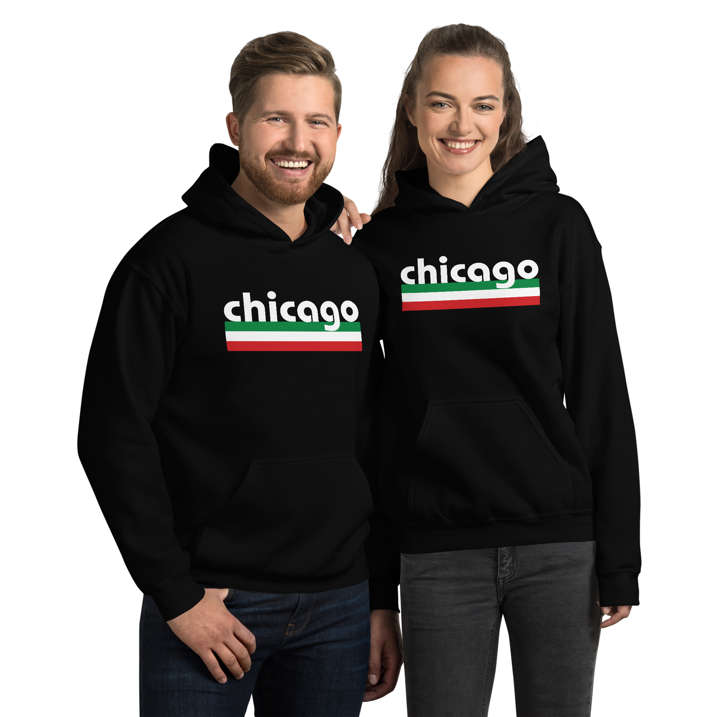 Chicago Italian Pride Hoodie- Vintage Flag Pullover for Chicago Italians