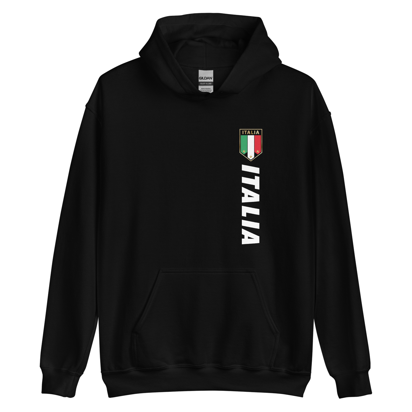 Italia Flag Crest Hoodie: Classic Elegance for Italian Pride- Vintage Hoodie for Italians