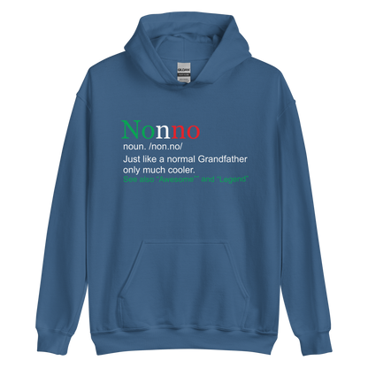 What Defines a Nonno: Cool Grandfather Hoodie: Celebrating Love, Wisdom, and Style Defined- Vintage Flag Hoodie for Italians