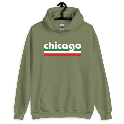 Chicago Italian Pride Hoodie- Vintage Flag Pullover for Chicago Italians