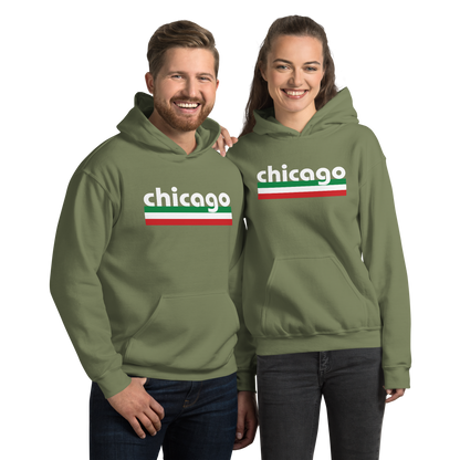 Chicago Italian Pride Hoodie- Vintage Flag Pullover for Chicago Italians