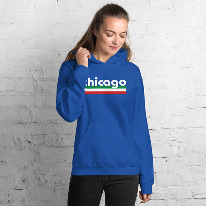 Chicago Italian Pride Hoodie- Vintage Flag Pullover for Chicago Italians