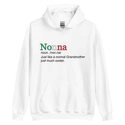 What Defines a Nonna: Cool Grandmother Hoodie: Celebrating Love, Wisdom, and Style Defined- Vintage Flag Hoodie for Italians